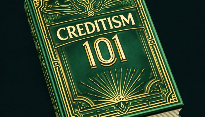 Creditism 101 book-style cover representing the Macro Watch economic series on the global credit-based financial system