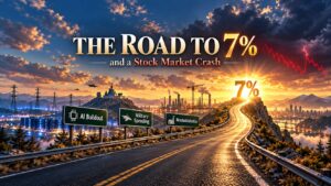 The Road to 7% Yields and a Stock Market Crash, showing AI buildout, military spending and US reindustrialization driving interest rates higher.